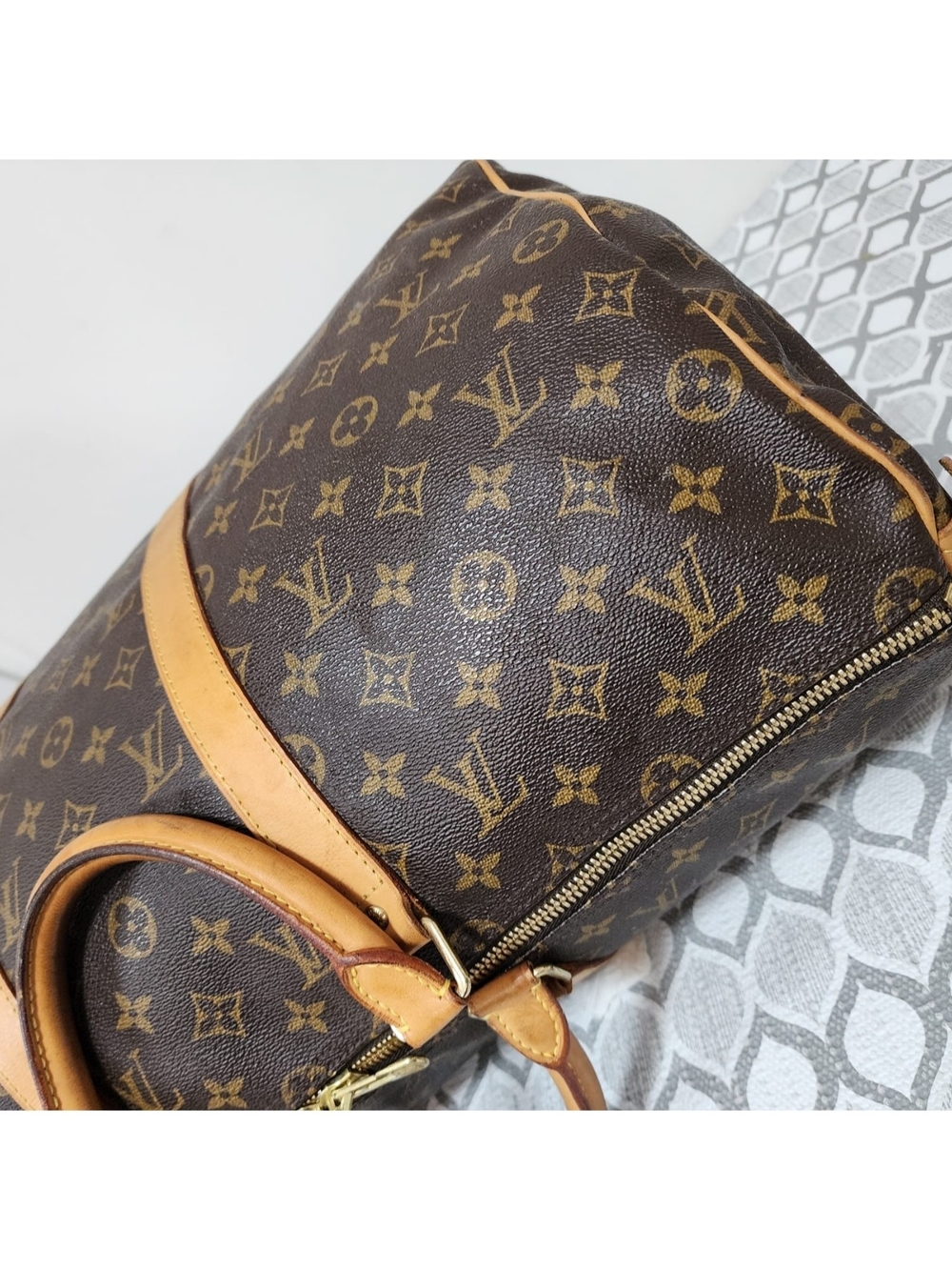 Louis Vuitton Limited Edition Monogram Patches Keepall Bandoulière 50 Brown - Picture 11 of 16